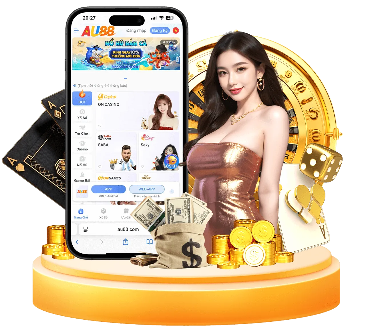 Ứng dụng AU88 trên thiết bị di động